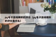 pg电子游戏模拟的评价（pg电子游戏模拟的评价是什么）