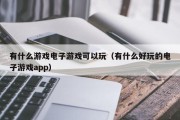 有什么游戏电子游戏可以玩（有什么好玩的电子游戏app）