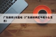 广东麻将2马是啥（广东麻将两匹马是什么意思）