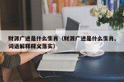 财源广进是什么生肖（财源广进是什么生肖,词语解释释义落实）